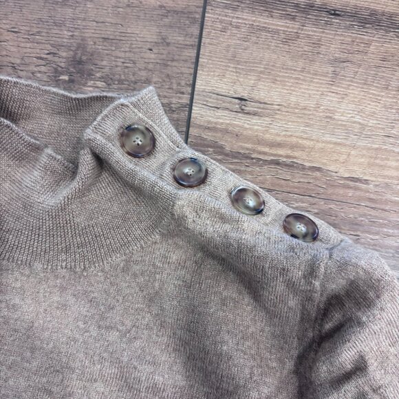 La Maille Sezane Paris Pull Jacob Camel Sweater Womens Small 100% Merino Wool - Picture 5 of 9